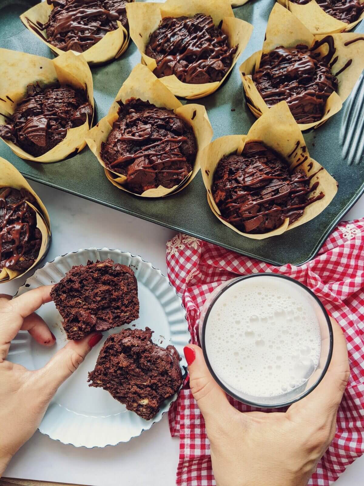Muffins de Doble Chocolate y Banano